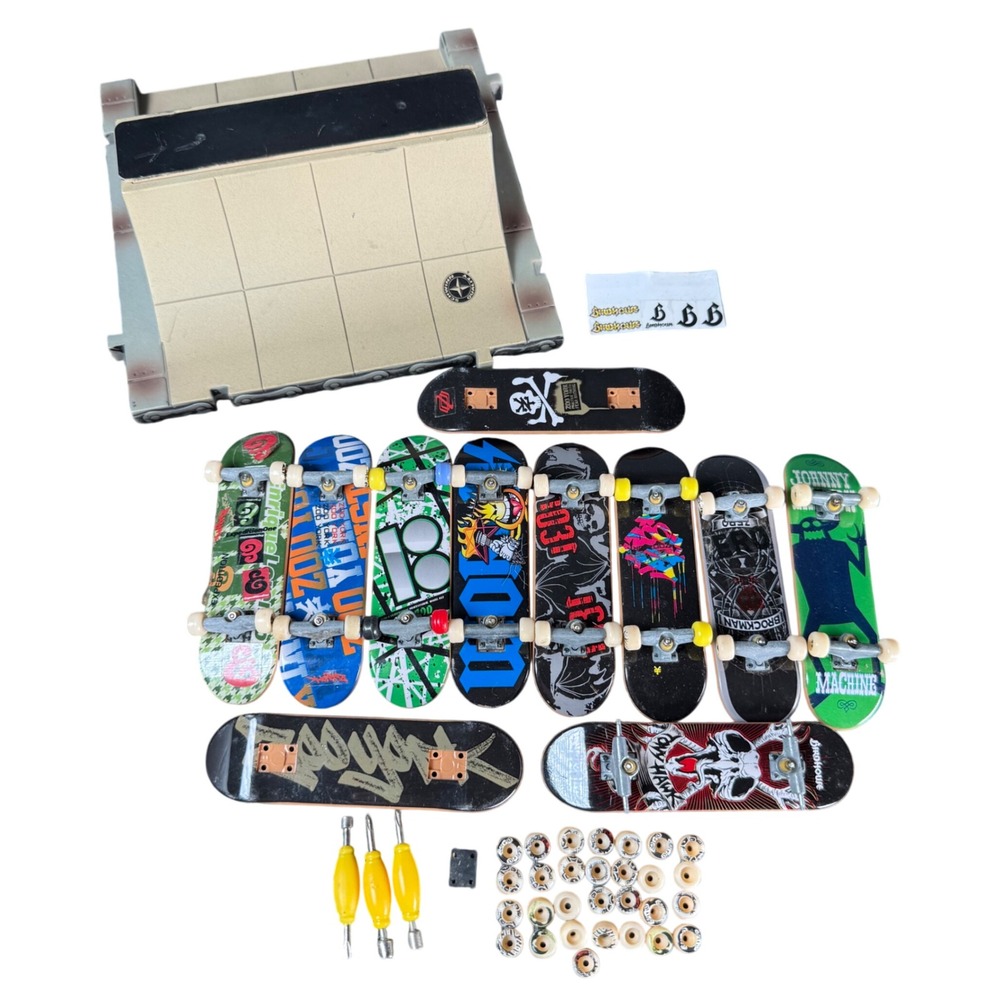 Tech Deck Vintage Fingerboard Lot Of 12 Birdhouse World Industries Ramp Wheels